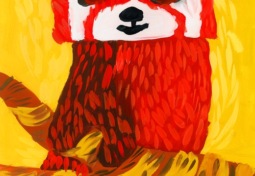 Красная панда на ветке