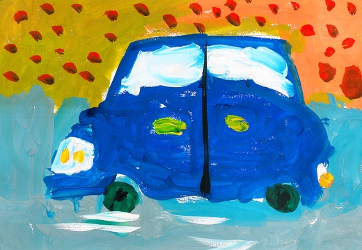 Синий автомобиль