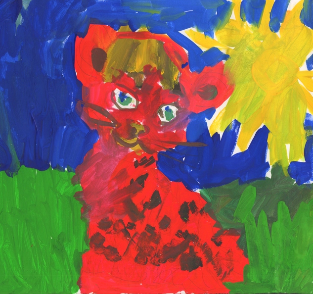 12164 Камила Ксензенко. Розовый тигр. Возраст - 3 года. Номинация - живопись. Техника - гуашь.jpg