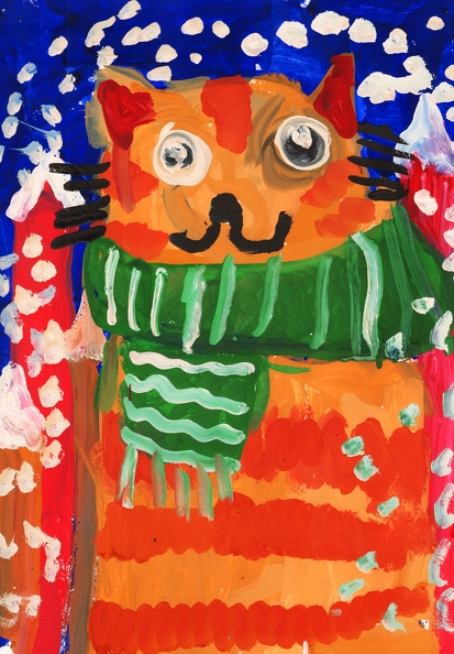 821 Котик в зеленом шарфике Дэвид Клименко.JPG