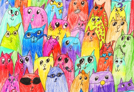 Разноцветные коты 