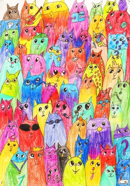 821 Разноцветные коты Валерия Довгаль.JPG