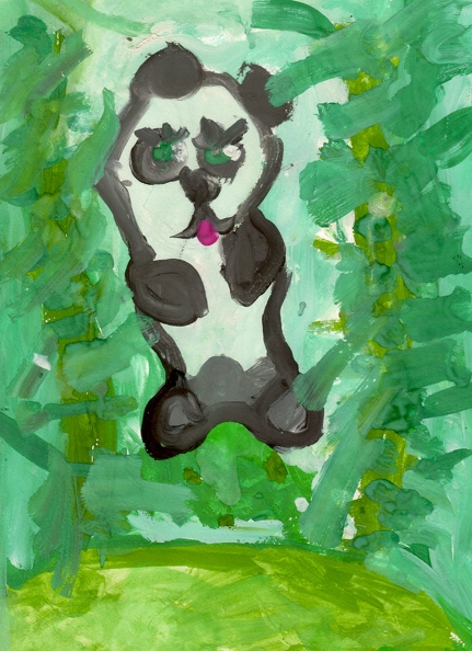 5246 Панда прячется в зарослях бамбука Александра Крупская.jpg