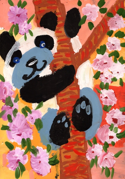 3108 Панда на цветущем дереве Анастасия Прежина.jpg