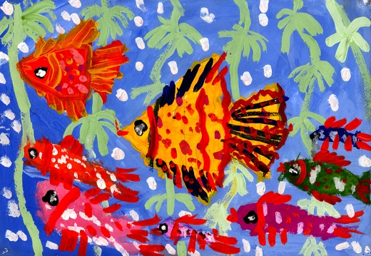 Разноцветные рыбки 