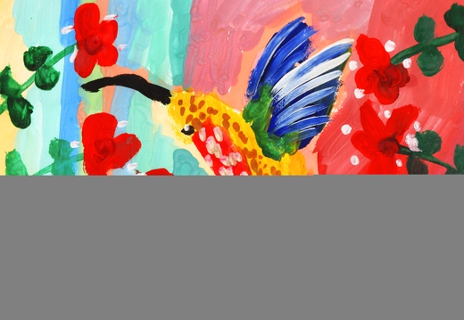 Колибри в цветах 