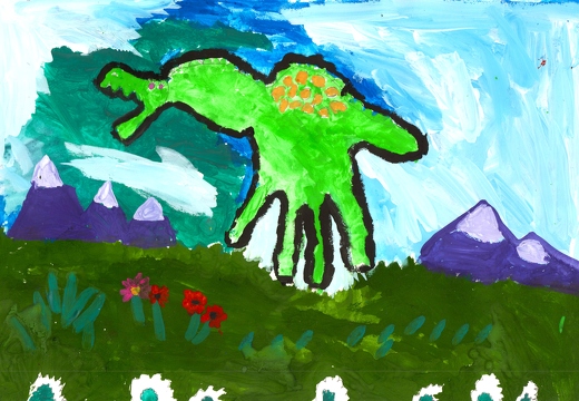 Зелёный динозавр 