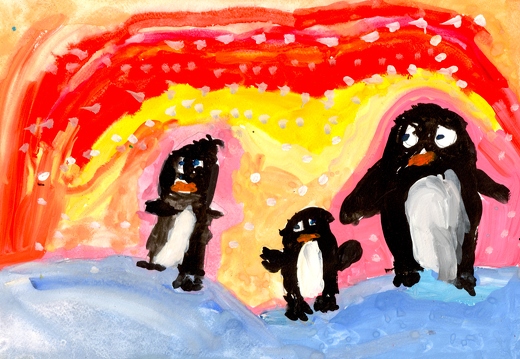 Прогулка с папой пингвином