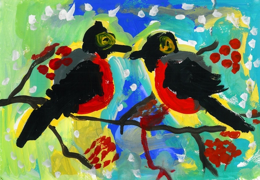 Красногрудые птицы