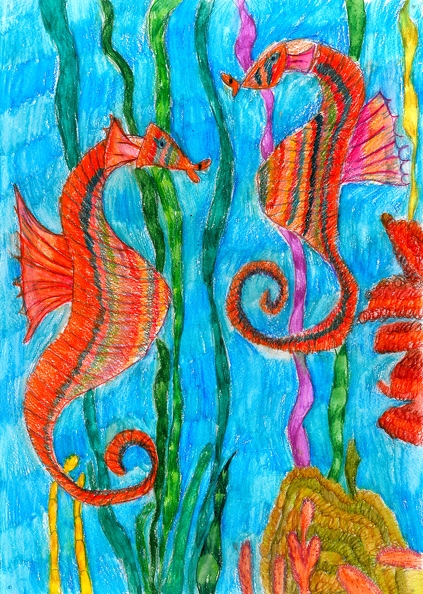 147, Морские коньки в радужном рифе, Мария Мильковская.jpg