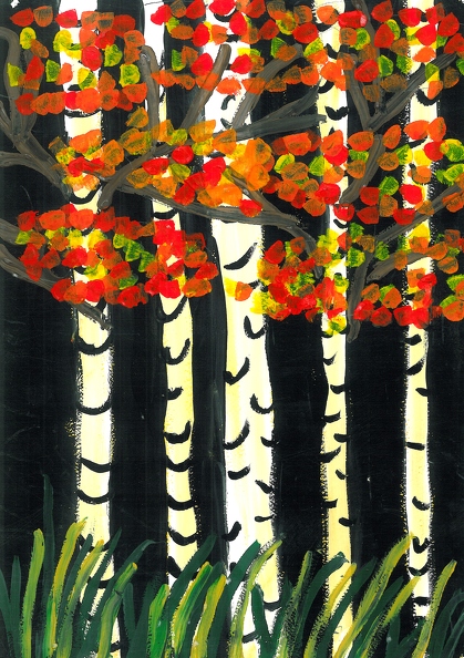 147,Осень в березовом лесу. Валерия Дрогомирецкая.jpg