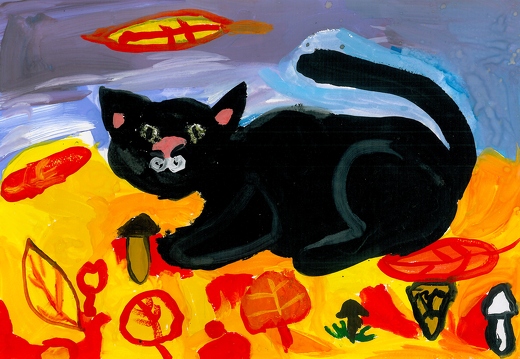 Осенние радости черного кота