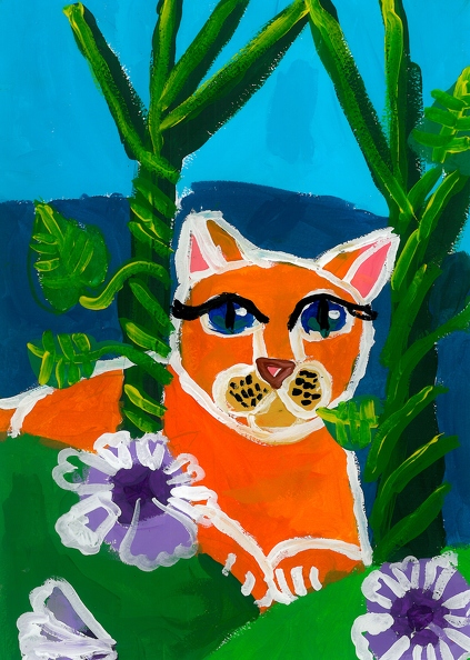 147, Рыжий кот в траве, Валерия Дрогомирецкая.jpg
