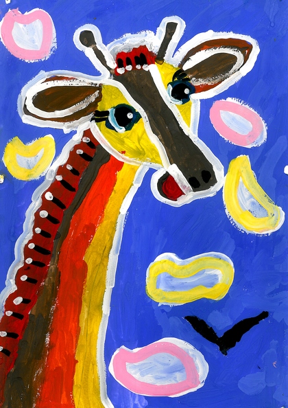 147, Радужный жираф с облаками, Марина Ситникова.jpg