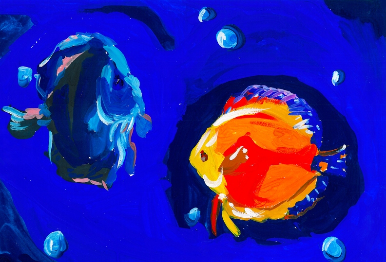 75, Синяя и желтая рыбки, Георгий Петрунько.jpg