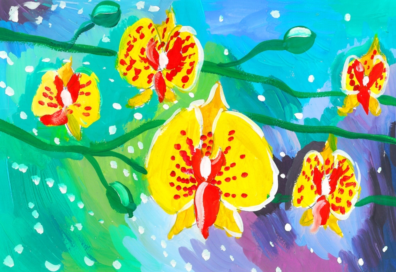75, Желтые орхидеи, Мария Капустина.jpg