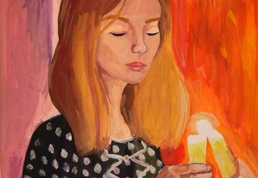 Портрет девушки со свечами