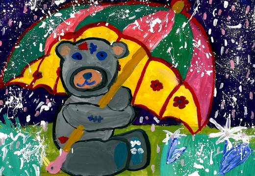 Тедди под дождём