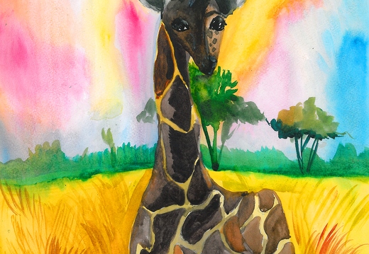 Жираф в траве
