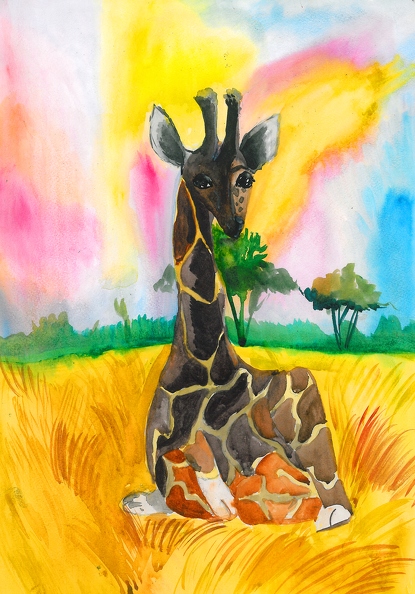 Жираф в траве, Мария Бондаренко.jpg