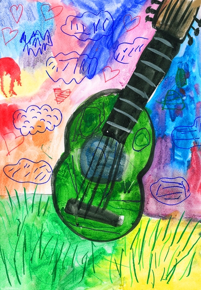Зелёная гитара на зелёной траве, Сергей Грек.jpg