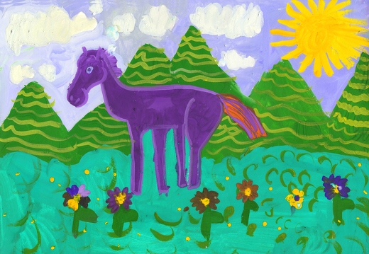 Фиолетовая лошадка