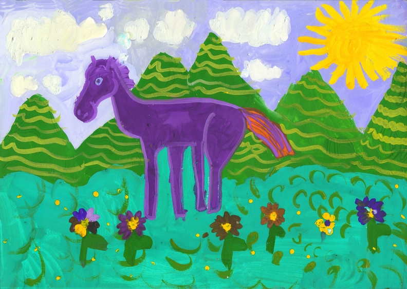 8457 Катерина Кравец. Фиолетовая лошадка. Возраст - 5 лет. Номинация - живопись. Техника - гуашь.tiff.jpg