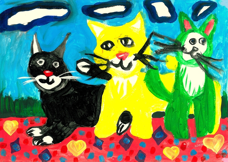 Три котенка под окном. Тимофеева Александра.jpg