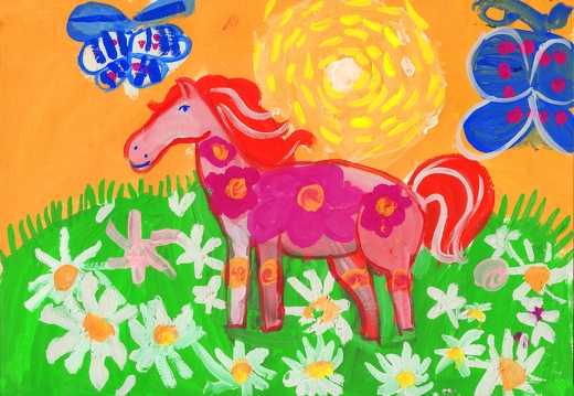 Лошадка в цветах