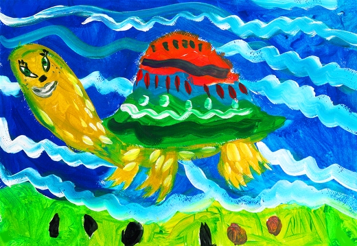 Черепаха и море
