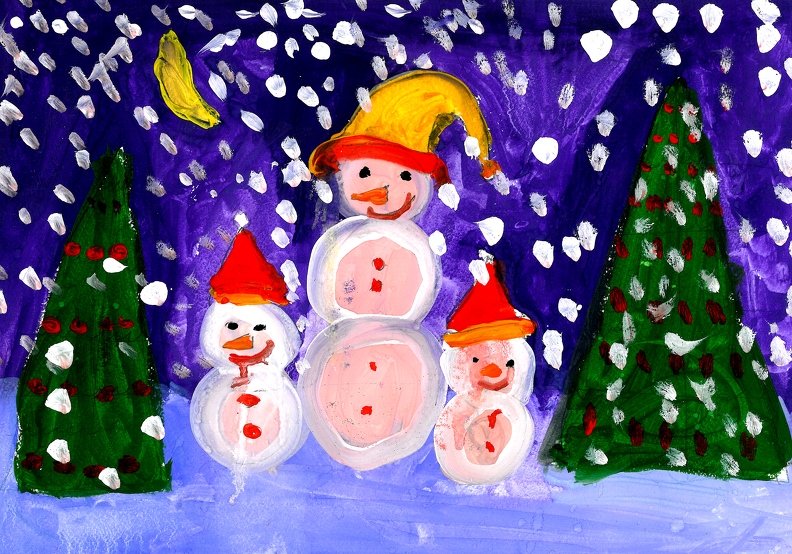  Семейка снеговичков, Марина Сахно.jpg