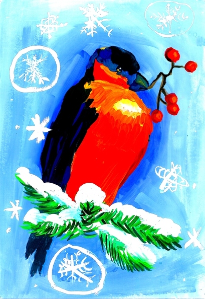 Красная птица-снегирь. Никита Капрал.jpg