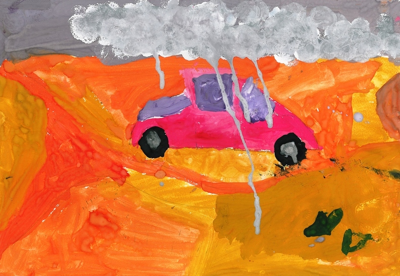 Розовый автомобиль в пустыне, Ева Шнайдер.jpg