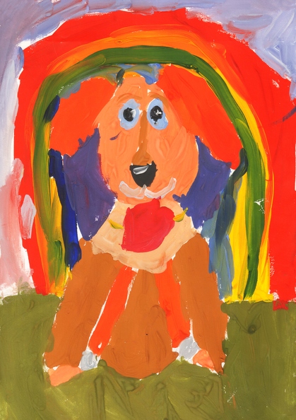 6300 Катерина Кукало. Радужный пес. Возраст - 5 лет. Номинация - живопись. Техника - гуашь.jpg