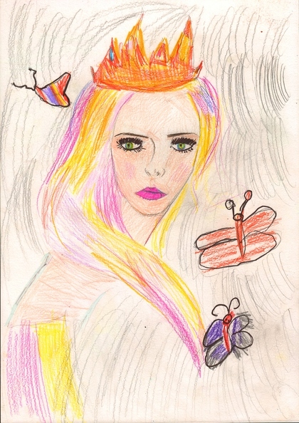 12164 Дарья Саввина. Принцесса - конфетка. Возраст - 6 лет. Номинация - графика. Техника - рисунок цветными карандашами.jpg