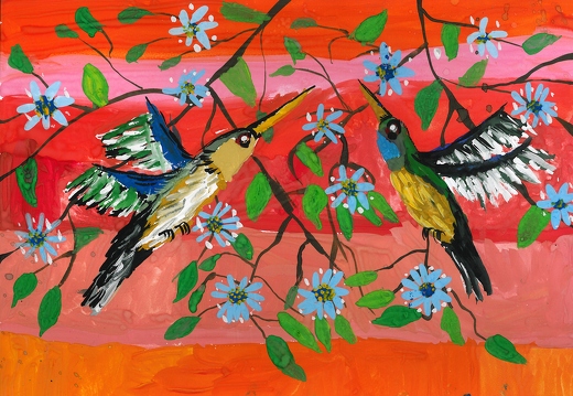 Колибри и цветы