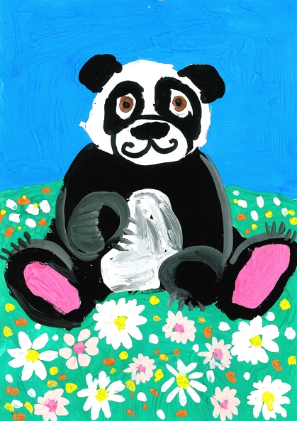 Панда с цветами, Анастасия Царук.jpg