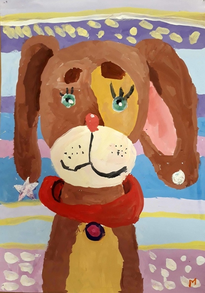12260 Грицай Мирослава . Собака с сережкой. Возраст - 4 лет. Номинация - живопись.jpg