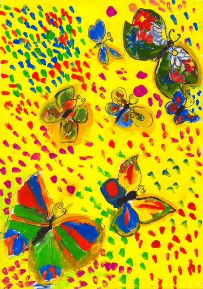 10357 Шивика Чандра. Полет бабочек. Возраст - 5 лет. Номинация - живопись. Техника - гуашь.jpg