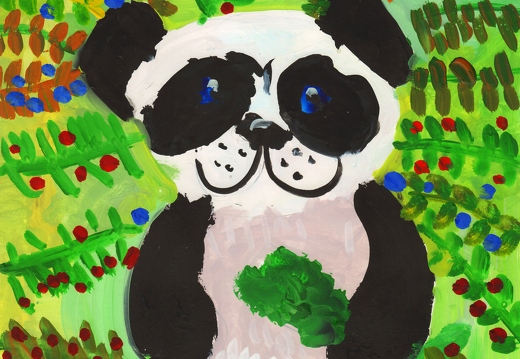 Панда и ягодки