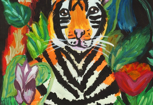 Тигр в квітах
