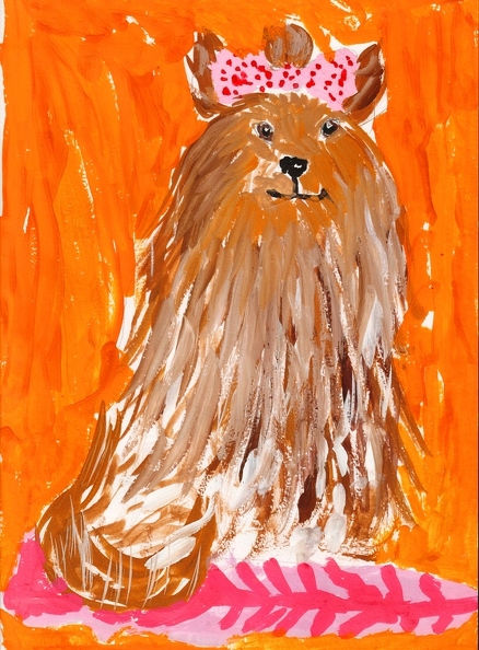 12164 Софія Зіненко. Моя маленька собачка. Вік - 6 років. Номінація - живопис. Техніка - гуаш.jpg