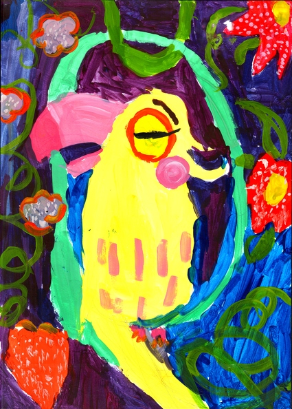 12164 Софія Зіненко. Папуга на гойдалці. Вік-7 років. Номінація-живопис.Техніка-гуаш..jpg