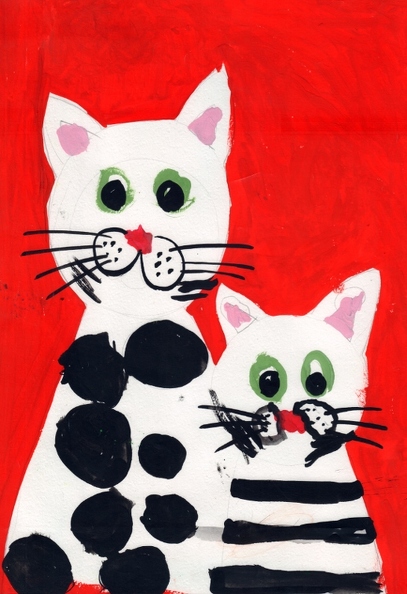 12260 Злата Гіба. Кішка та кошеня. Вік-4 роки. Номінація-живопис. Техніка-гуаш..jpg