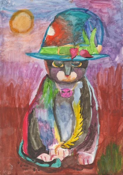 10357 Анна Безпалько. Магічний кіт. Вік - 8 років. Номінація - живопис. Техніка - акварель.jpg