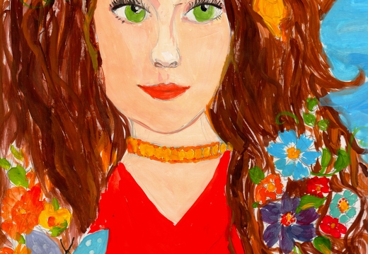 Портрет дівчини у квітах