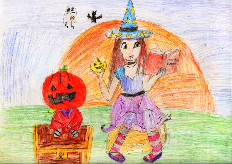 12164 Олександра Ковальова. Дівчинка з книгою. Вік - 6 років. Номінація - графіка. Техніка - малюнок кольоровими олівцями.jpg