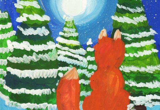 Лисичка в зимовому лісі
