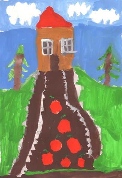 15140 Микола Хміль. Будинок з гарбузами. Вік - 6 років. Номінація - живопис. Техніка - гуаш.jpg