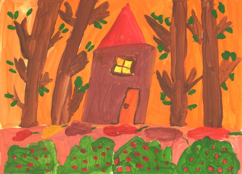 15140 Юлія Олійник. Осінній ліс. Вік - 7 років. Номінація - живопис. Техніка - гуаш.jpg